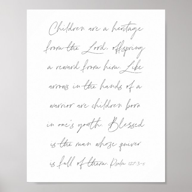 Psalm 127:3-5 Script Poster (Vorne)