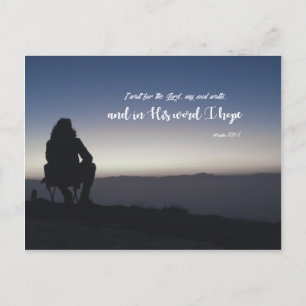 Psalm 130:5 - Ich warte auf den Herrn Postkarte