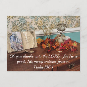 Psalm 136:1 O danket dem Herrn, denn Er ist  Postkarte