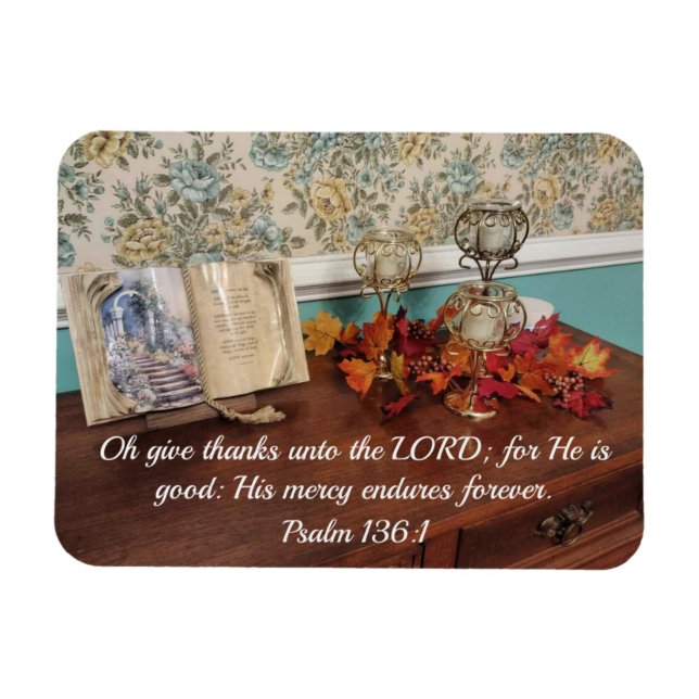 Psalm 136:1 O dankt dem Herrn; denn Er ist Magnet (Horizontal)