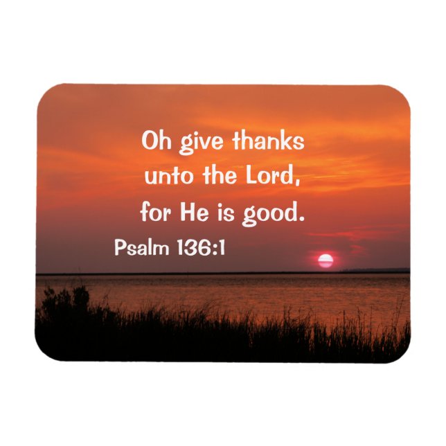 Psalm 136:1 Oh, danke dem Herrn Magnet (Horizontal)