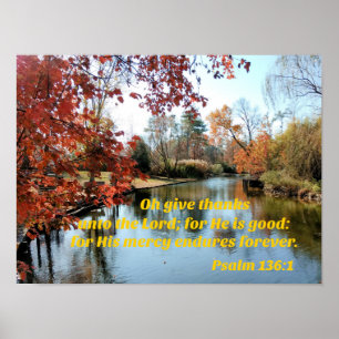 Psalm 136:1 Oh, danke dem Herrn Poster