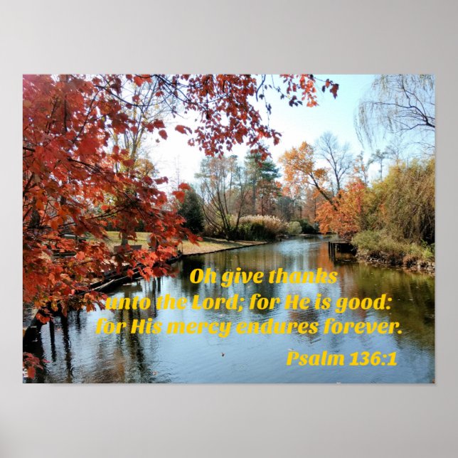 Psalm 136:1 Oh, danke dem Herrn Poster (Vorne)