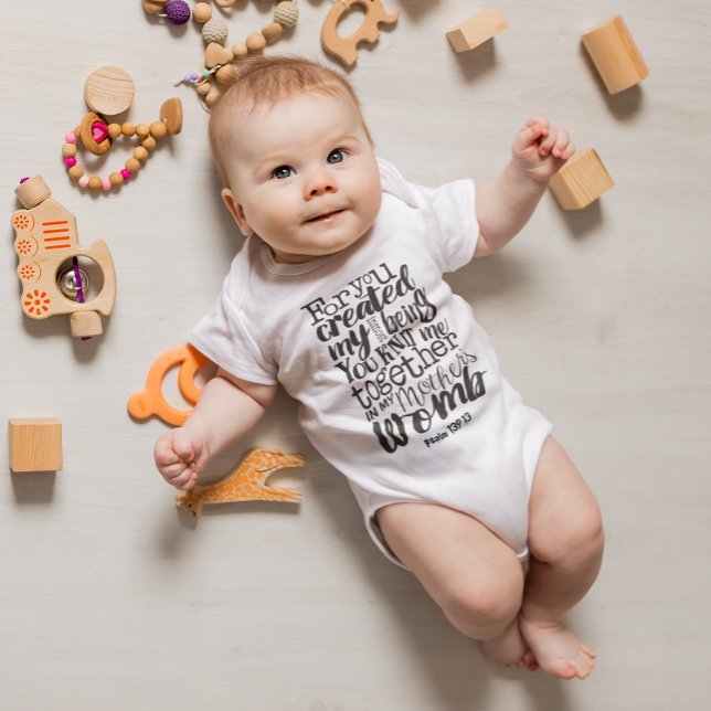 Psalm 139:13 Denn du hast mein intimstes Wesen ges Baby Strampler (Von Creator hochgeladen)