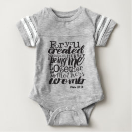 Psalm 139:13 Denn du hast mein intimstes Wesen ges Baby Strampler