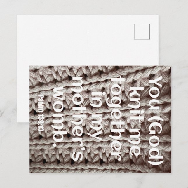 Psalm 139:13 Du Strick mich zusammen mit der Schri Postkarte (Vorne/Hinten)