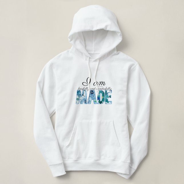 Psalm 139:14 Furcht und wunderbar gemacht Hoodie (Design vorne)