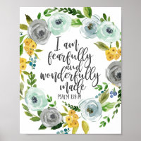 Psalm 139:14 Furchtbar und wunderbar blumenreich