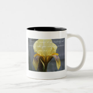 Psalm-139:14 Gelbzebra-Iris Zweifarbige Tasse