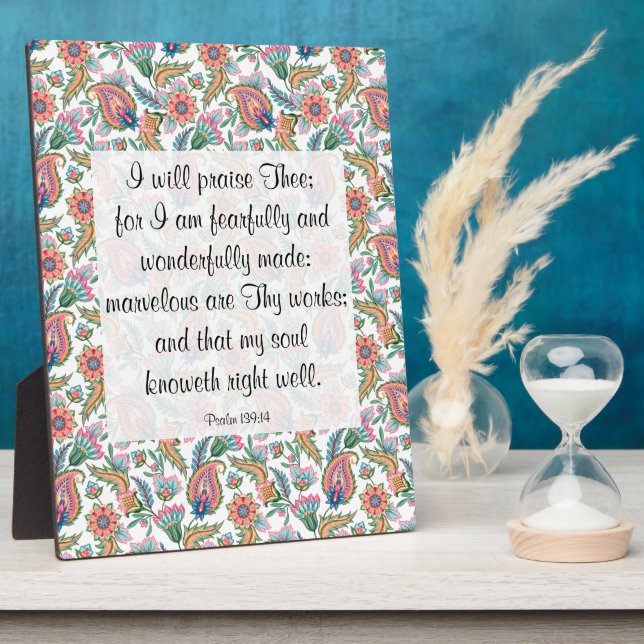 Psalm 139:14 Plaque Fotoplatte (Seite)