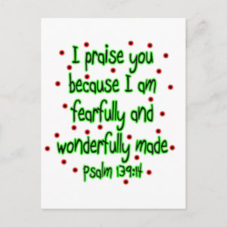 Psalm 139:14 postkarte