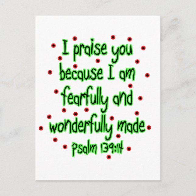 Psalm 139:14 postkarte (Vorderseite)