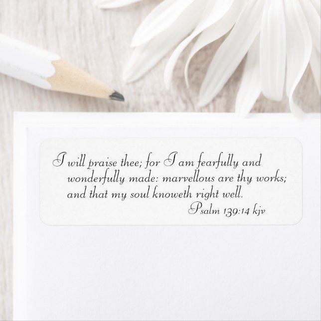Psalm 139 14 Scripture Verse Sticker Labels (Insitu)