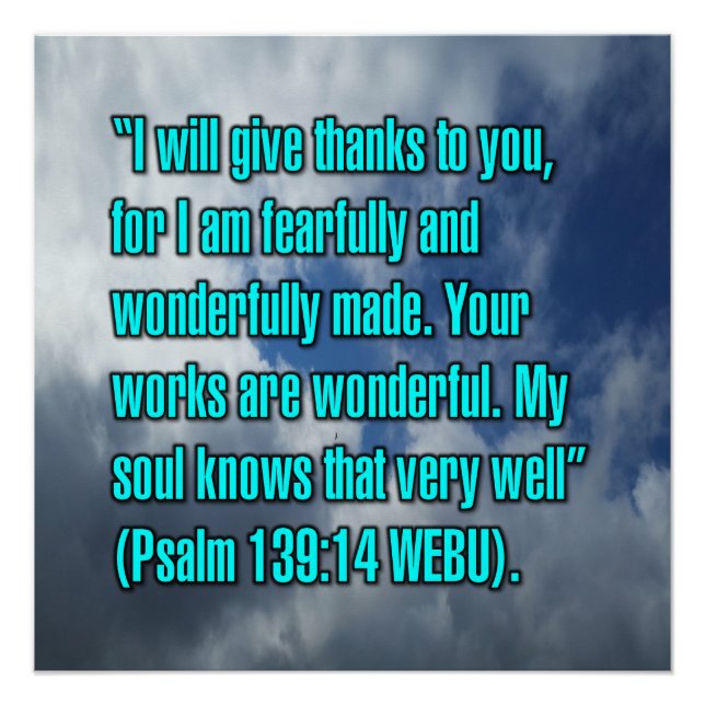 Psalm 139:14 WEBU Poster (Vorderseite)