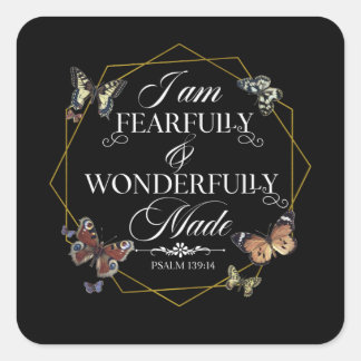 Psalm 139 14 Zitat zum Christlichen Verse Quadratischer Aufkleber