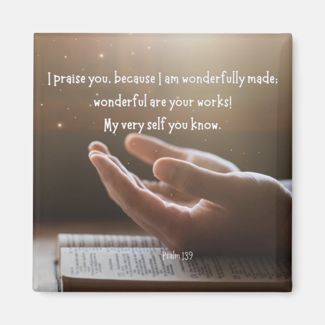 Psalm 139 2x2 Magnet (Vorne)