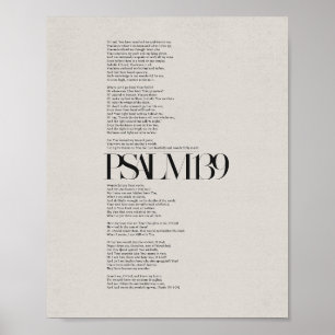 Psalm 139 - "Furcht und wunderbar gemacht" Poster