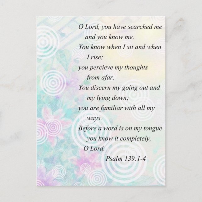 Psalm 139 und Blume Postkarte (Vorderseite)