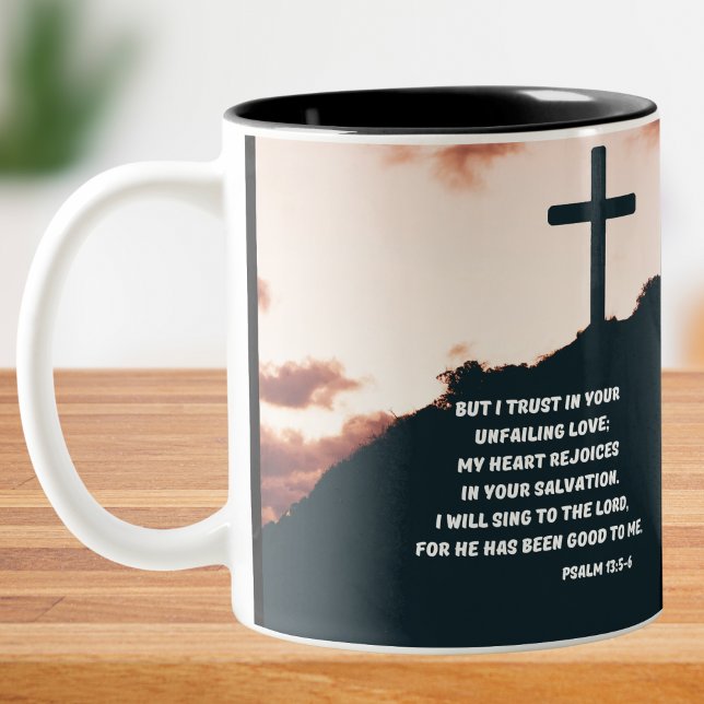 Psalm 13:15 Gesang für das Bibelverse Gottes Zweifarbige Tasse (Von Creator hochgeladen)