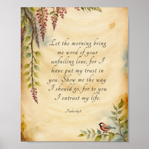 Psalm 143:8 Christliche Bibelvers Kunst Poster