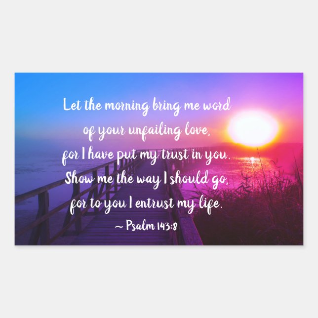 Psalm 143:8 Ich habe mein Vertrauen in You Bible V Rechteckiger Aufkleber (Vorderseite)