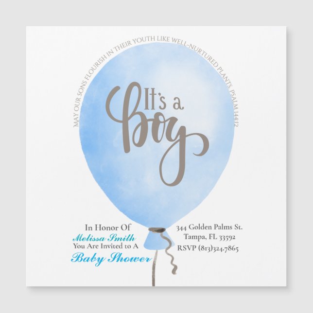 Psalm 144:12 Baby-Dusche Magnetkarte (Vorderseite)