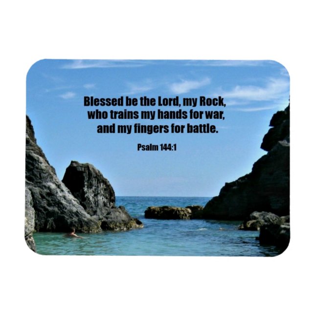 Psalm-144:1 Blessed ist der Lord, mein Felsen… Magnet (Horizontal)