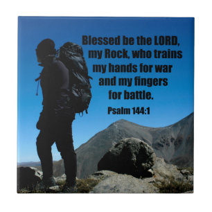 Psalm 144:1 Gesegnet sei der Herr, mein Felsen, de Fliese
