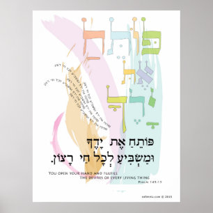 Psalm 145:15 "Sie öffnen Ihre Hand" Poster