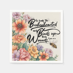 Psalm 147:3 Christliches Bibelvers-Bild Serviette