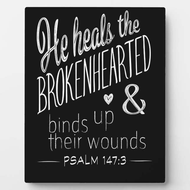 Psalm 147:3 Er heilt die Brokenherzen Fotoplatte (Vorderseite)