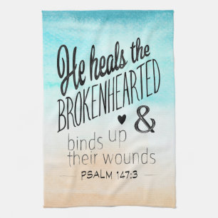 Psalm 147:3 Er heilt die Brokenherzen Geschirrtuch