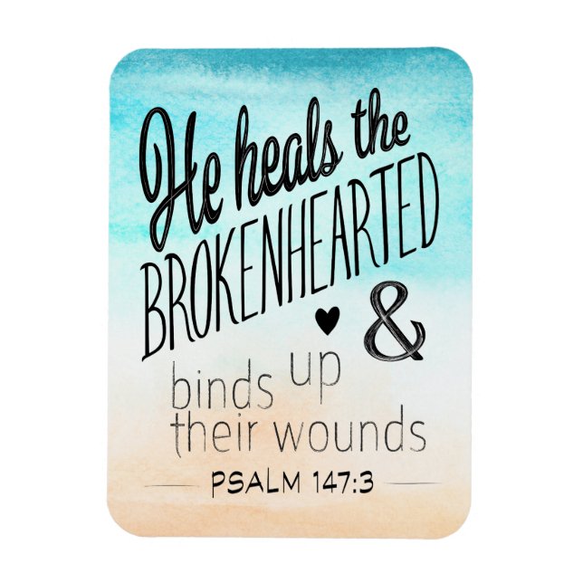 Psalm 147:3 Er heilt die Brokenherzen Magnet (Vertikal)