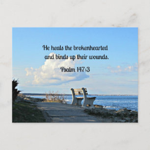 Psalm 147:3 Er heilt die gebrochenen Herzen... Postkarte