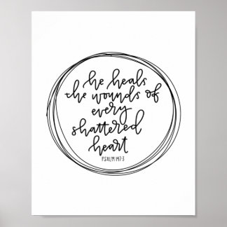 Psalm 147:3 - Er heilt die Wunden - Poster