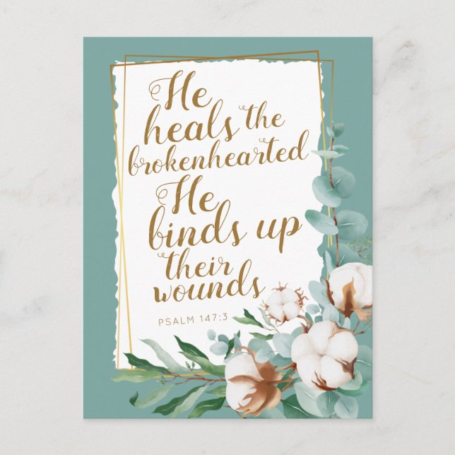 Psalm 147:3 Ermutigung JW Postkarte (Vorderseite)