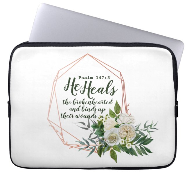 Psalm 147:3 Laptop-Hülle Laptopschutzhülle (Vorderseite)