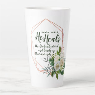 Psalm 147:3 Latte-Tasse Milchtasse