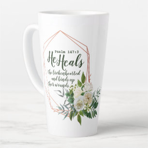 Psalm 147:3 Latte-Tasse Milchtasse