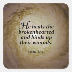 Psalm 147:3 quadratischer aufkleber