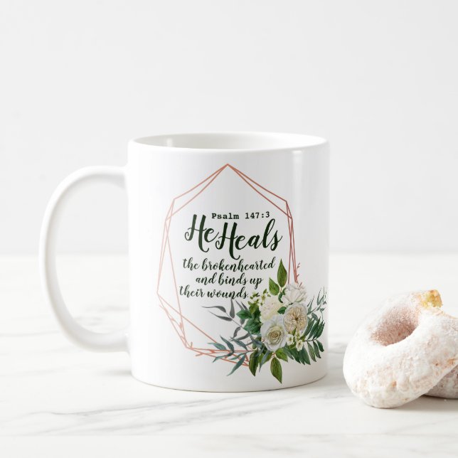 Psalm 147:3 Tasse (Mit Donut)