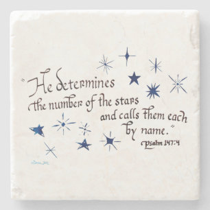 Psalm 147 4 Stars Christliche Bibelverse-Schrift Steinuntersetzer