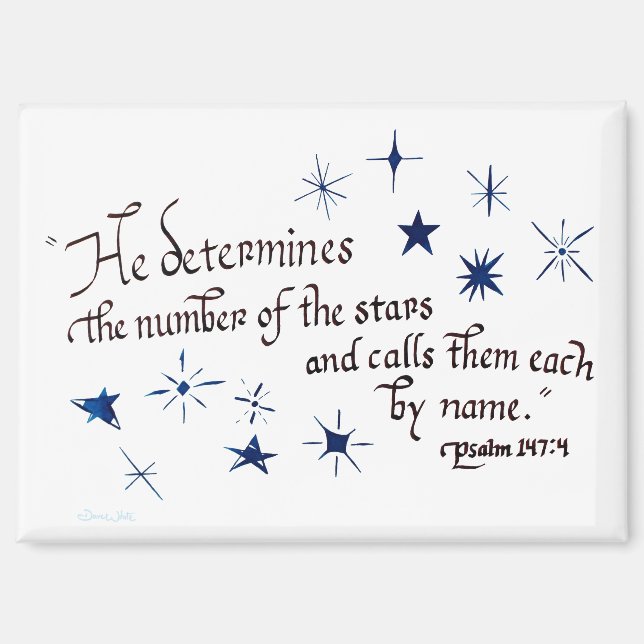 Psalm 147 4 Sterne Bibelverse Christlich Magnet (Vorderseite)