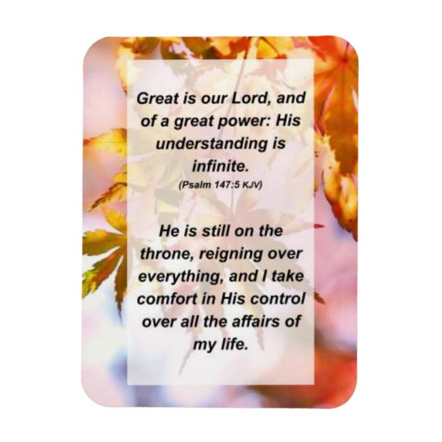 Psalm 147:5 Großer ist unser Herr, und von a große Magnet (Vertikal)