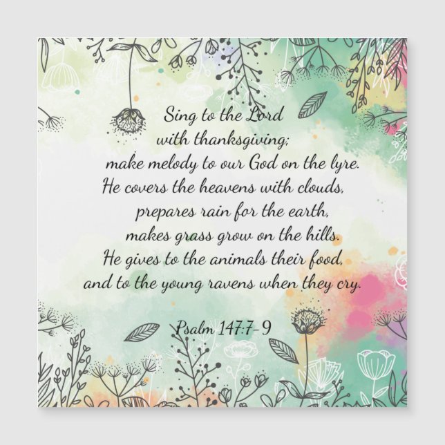 Psalm 147:7-9 magnetkarte (Vorderseite)