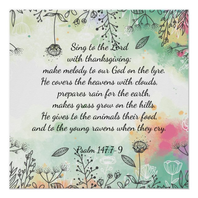 Psalm 147:7-9 poster (Vorderseite)