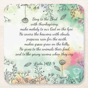 Psalm 147 rechteckiger pappuntersetzer