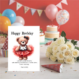 Psalm 149:3 Teddy Ballerina Birthday Greeting  Karte