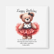 Psalm 149:3 Teddy Ballerina Magnet
