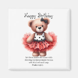 Psalm 149:3 Teddy Ballerina Magnet